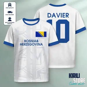 Bosnia and Herzegovina 2026 Jersey Shirt, Personalized Bosnia Name Number Football, Soccer Fan Gift
