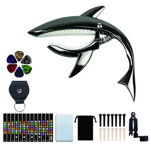 Zinc Alloy Guitar Capo Shark Capo for Acoustic and Electric Guitar with Good Hand Feeling, No Fret Buzz and Durable, Gift for Musicians