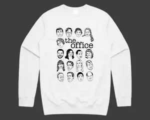 The US Office Character Faces Jumper, Sweatshirt, Michael Scott, Dwight Schrute, Funny Gift