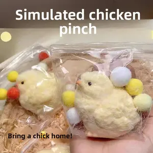Silicone Chick Squeezable Toy | DIY Stress Relief Toy | Slow-Rebound Funny Squeezable Toy | Stress Relief Tool for Kids and Adults | Popular Plush Stress-Relieving Chicken animal squishy