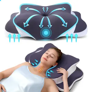 Dark Grey Butterfly Neck Pillow - Breathable, cooling fabric, two height options for various sleeping positions, making it the perfect gift for seniors. Premium neck pillow | Butterfly design | Breathable fabric