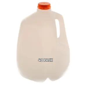 [40 PACK] Empty Plastic Gallon Juice Bottles with Tamper Evident Caps 128 OZ - Smoothie Bottles - Ideal for Juices, Milk, Smoothies, Picnic's and even Meal Prep by EcoQuality Juice Containers
