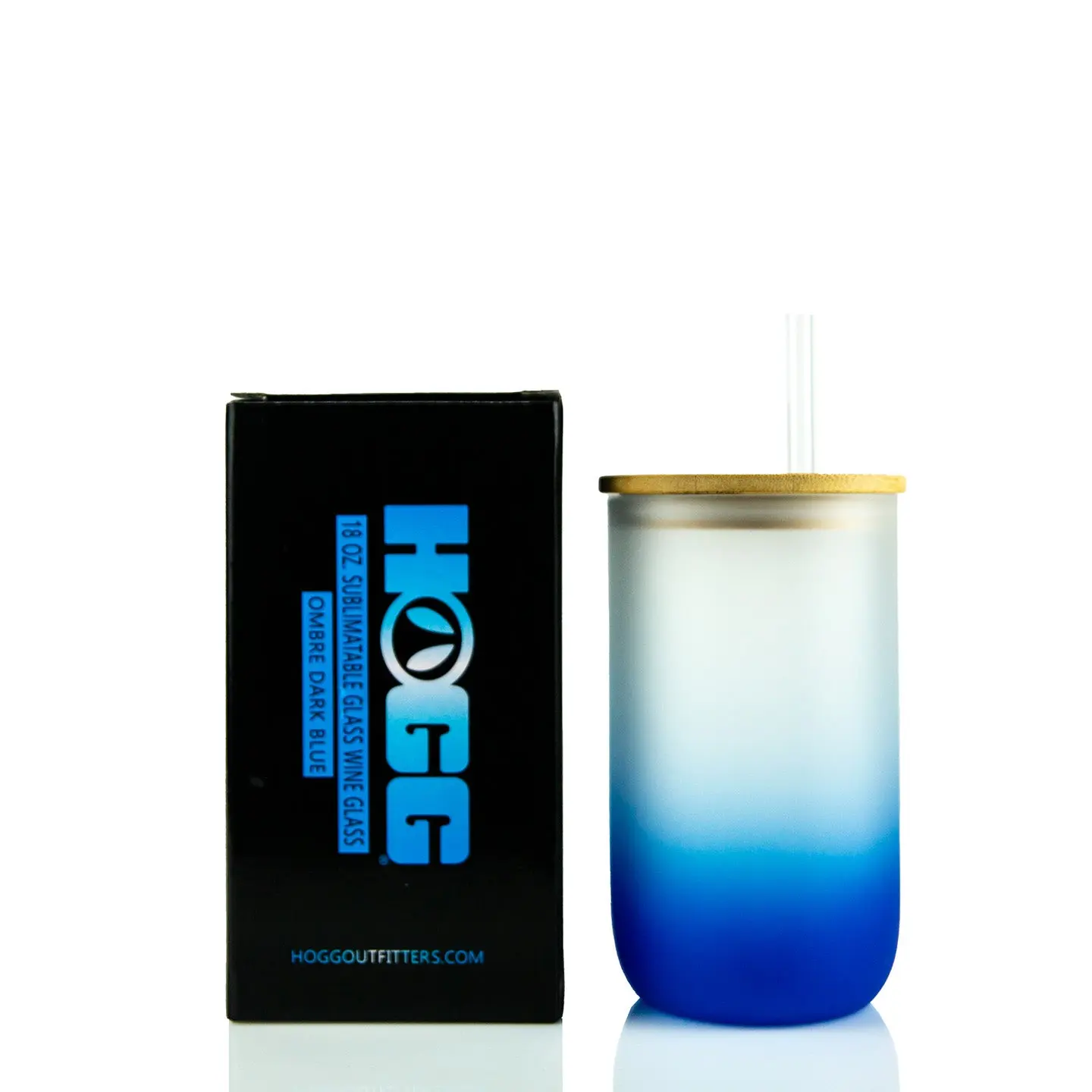 18oz Sublimatable Ombre Glass Wine Glass - Dark Blue 18oz Sublimatable Ombre Glass Wine Glass - Dark Blue
