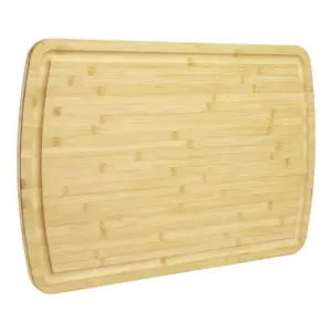 Super sized bamboo cutting board, kitchen use 30 x 20 inch wooden cutting board, cutting board with juice trough and handle