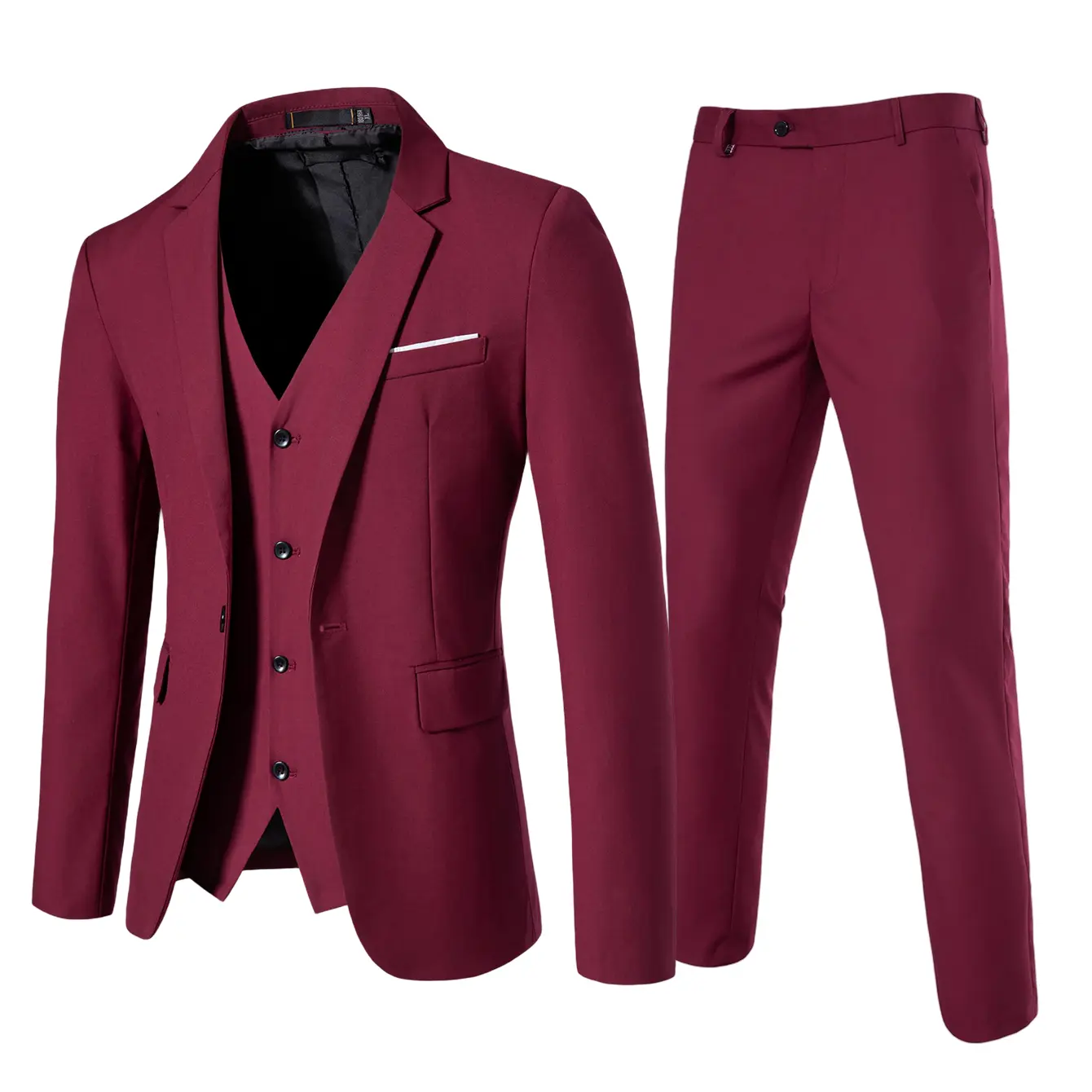 2PCS-Wine red (jacket + pants)