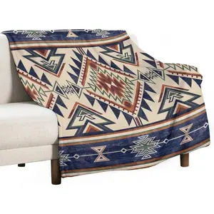 Native Throw Blanket, Southwest Tribal Aztec Pattern Vintage Abstract Ethnic Geometric Print Couch Sofa Bed Plush Throw Blanket 30"x40"
