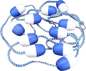 YUEWO 18’ Swimming Pool Safety Float Line Divider Rope Kits with 2 Pre-Assembled Stainless Hooks Pool Accessories for Inground Swimming Pool