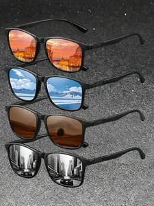 4pcs fashion retro striped sunglasse,unisex,with multiple colors to choose from to meet different needs.adopt UV400 lenses to effectively protect against ultraviolet rays,equipped with anti slip rubber nose pads,comfortable to wear,suitable for daily wear