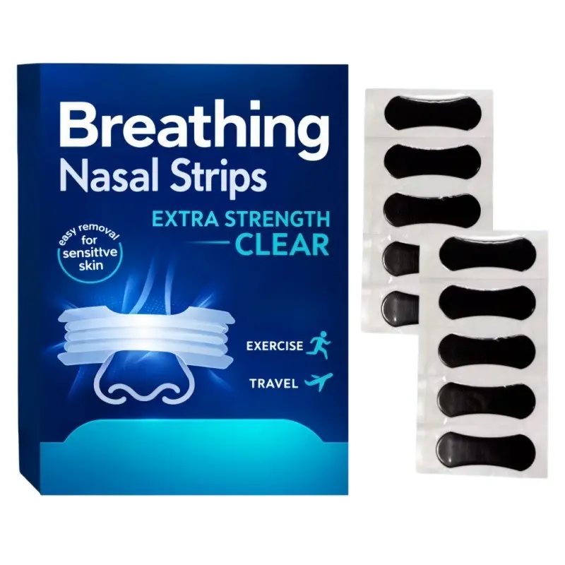 44pcs Extra Strength Nose Strips for Night Use, Comfortable Adhesive Strips for Daily Use, Breath Easy Nasal Strip Set