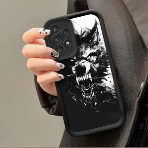 Graffiti Wolf Head Personalized Phone Case for Samsung Galaxy S26 S25 S24 S23 S22 S21 Fe Plus Ultra A13 A14 A15 A16 A17 A33 A34 A35 A36 A52 A53 A54 Note20, Shockproof And Durable, Stylish Design, TPU Protective Cover.