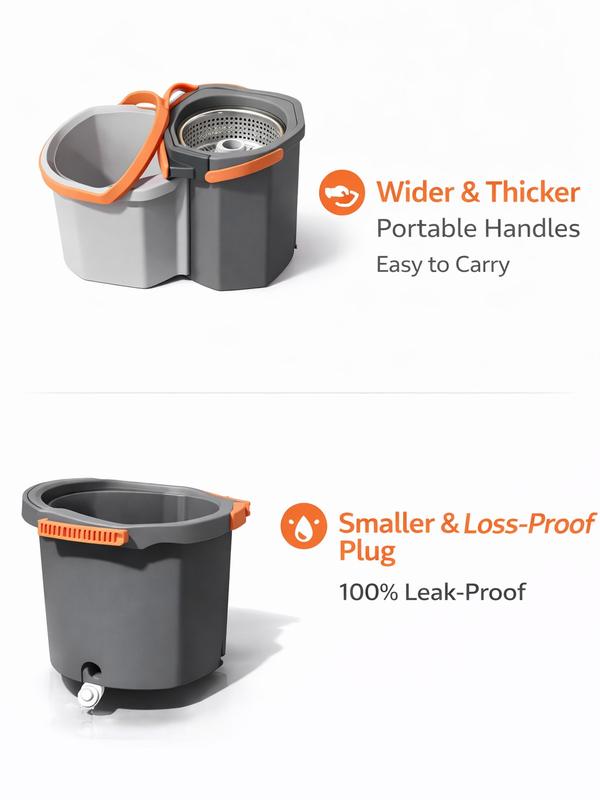 360° Rotating Spin Mop & Bucket Set with Double Bucket System & 3 Microfiber Heads for Easy Home Cleaning