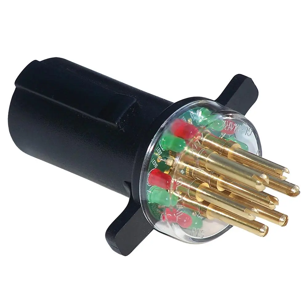 INNOVATIVE PRODUCTS OF AMERICA  Circuit Chaser - 7-Way Round Pin (SAE J560) Tractor Trailer Quick Connect Tester with LED Indicators