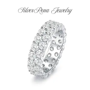S925 Mother's Day Sterling Silver Elegant Ring, Round Lab Created Diamonds, Luxurious Fashion Cut Cubic Zirconia Jewelry for Women, Brides, Girls, Wedding&Birthday Gift, Perfect for Daily Wear and Party