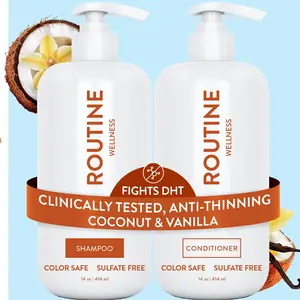Routine Wellness Anti-Thinning 14oz Shampoo & Conditioner Set for Thinning Hair & Hair Loss - Sulfate-Free, Color-Safe, Biotin & Peptides, Nourishing Botanicals - Organic