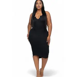 Curvy Split Neck Tank Dress  {BD2173X}