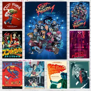 S-Scott P-Pilgrim vs. the World Poster Wall art print art suitable for living room bedroom bar parlor home decoration gift  Custom Photo Poster  Personalized Wall Art