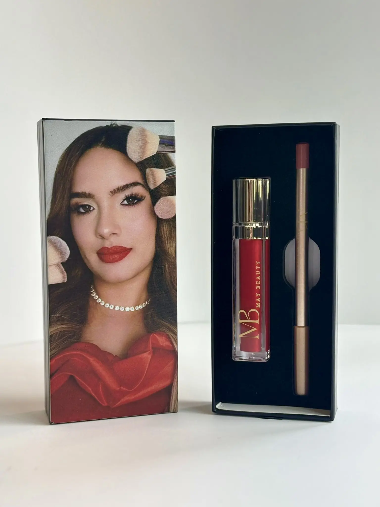 MB Lipstick Duo, Cosmetic Makeup Set with Lip Liner, Flawless Lightweight Formula for Lip Color Application