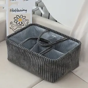 1pc Large Capacity Divided Storage Basket Multi-Functional Handheld Organizer Bag Clothing StorageSolution Compartmentalized Design Ldeal for Bedroom Living Room Closet Travel Versatile Home Organizerfor Clothes Sundries,, Towel, Shelf Baskets