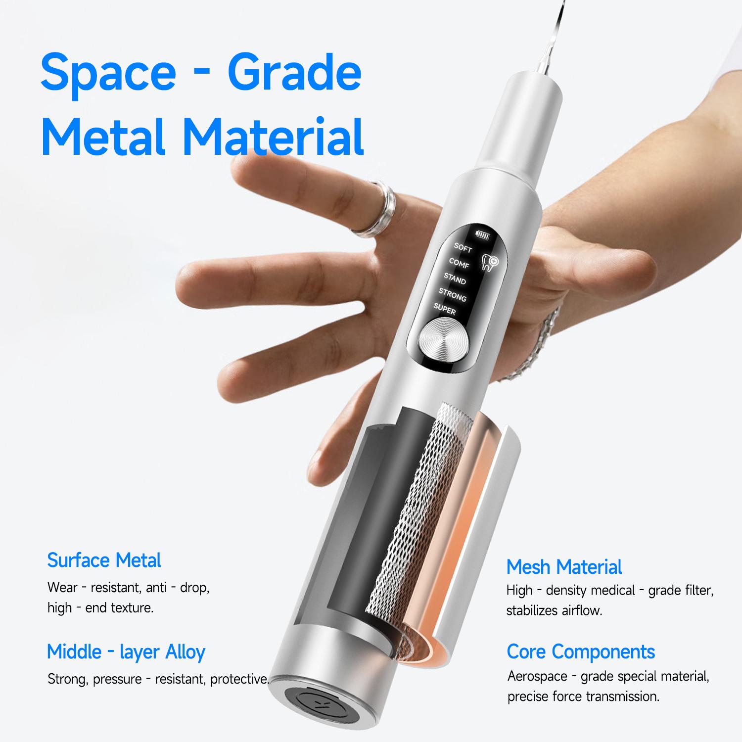 Electric Teeth Cleaner – Ultrasonic Dental Plaque Remover with 5 Cleaning Modes, Smart Detection, Long Battery, Waterproof, Dental Picks & Mirror for Home Oral Care