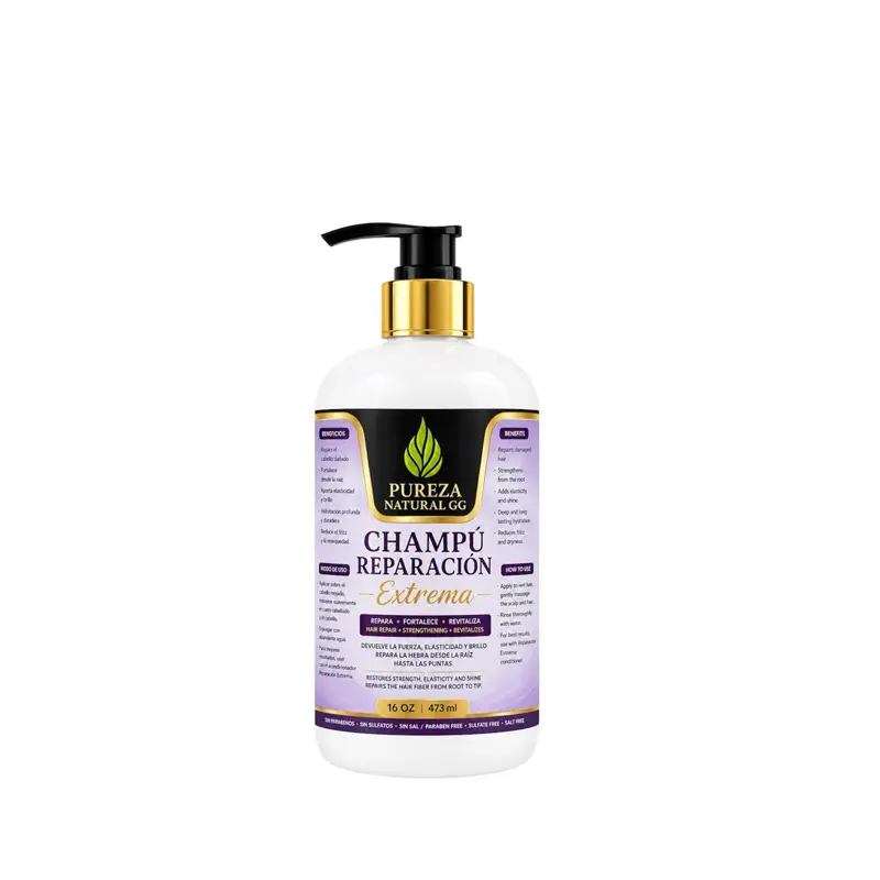 Gentle Extreme Repair Haircare Cleanser Shampoo - Restore, Fortify, Nourish, Smooth Damaged Hair - Free of Sulfates, Parabens, Salts - 16 oz