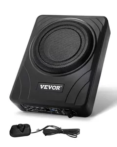 VEVOR 8" 300W Underseat Car Subwoofer, Slim Powered Car Subwoofers Under the Seat, Low Profile Audio Sub Built-in Amplifier, High/Low Level Input & Volume Controller for SUVs, Car, Truck, RV