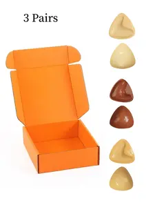 Women's Reusable Silicone Push Up Bra Insert, Triangle Shaped Anti-slip Breast Pads with Box, Lingerie Accessories for Women, Adhesive Bra Inserts