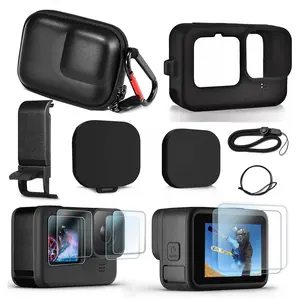 Silicone Protective Case for Gopro Hero Cameras, Water Resistant Durable Action Camera Case with Screen Protectors & Lens Caps, Includes Lanyard & Carrying Case