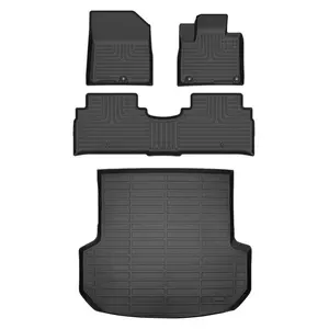 KEL Floor Mats for Kia Sorento 16-20 & Hybrid 21-25, All Weather Protection TPE Duty Non-Slip Custom Automotive Cargo Liners, Front & Rear Row & Trunk Mats, Accessories, Waterproof, Easy to Clean, Eco-friendly Material, Safe and Durable, Perfect Fit.