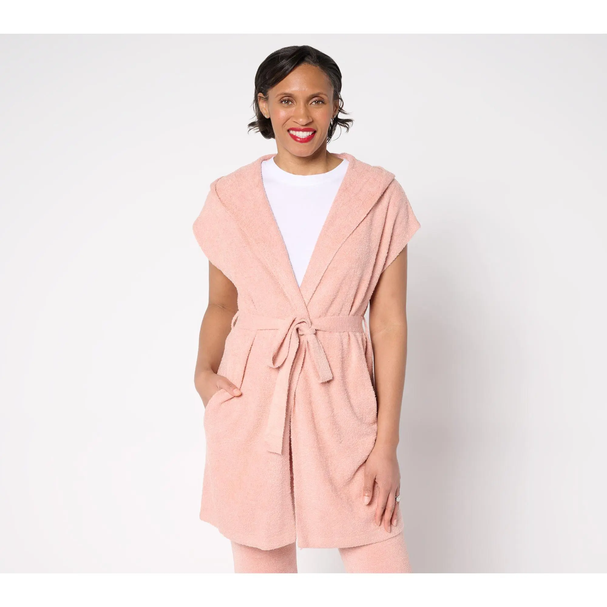 Barefoot Dreams CozyChic Lite Long Vest With Tie