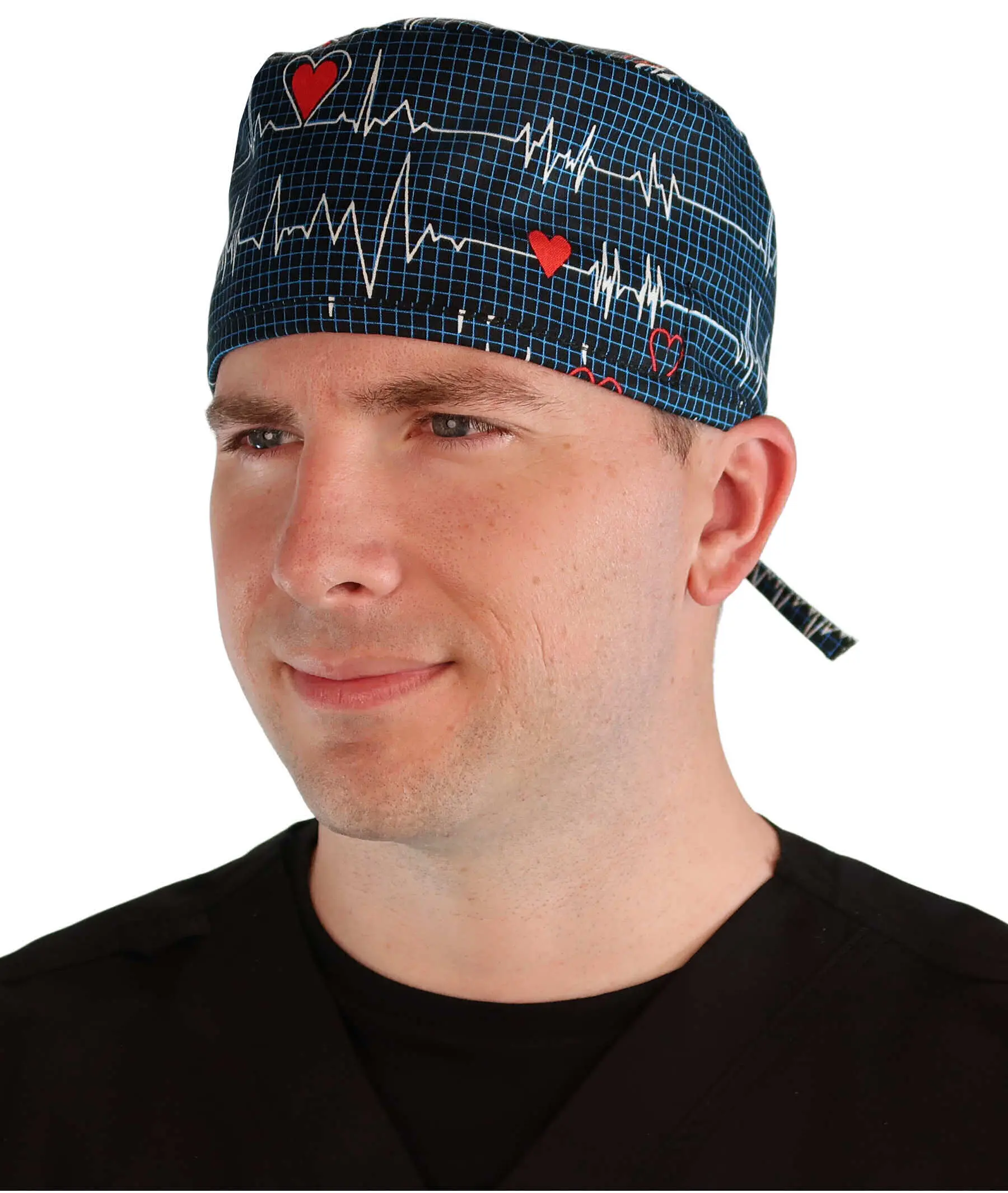 Classic Surgical Scrub Cap - Heartbeats on Navy Classic Surgical Scrub Cap - Heartbeats on Navy