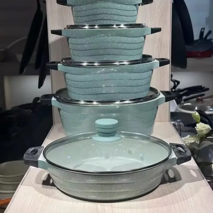 5-Piece Non-Stick Cookware Set with Glass Lids 5-Piece Non-Stick Cookware Set with Glass Lids
