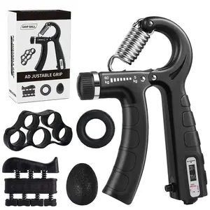 On-the-Go Grip Strengthener Adjustable Hand Trainer for Anytime Forearm Workouts with Resistance and Multiple Accessories for Office Workers