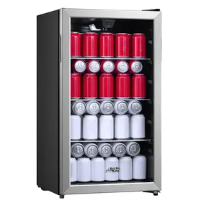 Arctic King 115-Can Beverage Fridge & Cooler Stainless Steel Look Compact Design for Home Bars and Parties 115 Can Capacity