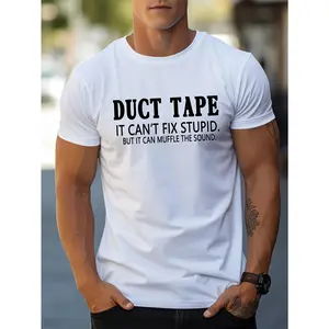 English Pattern Printed Men's Regular Fit Slim T-Shirt