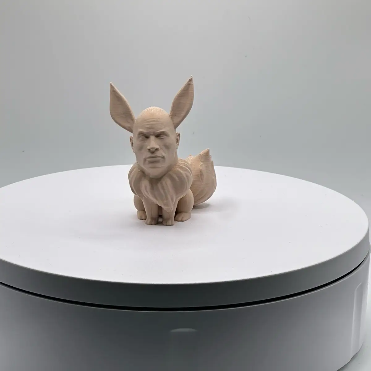 3D Printed Fox Creature with Bold Face – Funny Mini Figurine (3”)