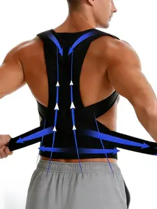 Mesh Breathable Unisex Adjustable Posture Corrector, Adjustable Fit, Girdle with Wider Waist Back Support Belt with Crossover Strap Design, Shoulder Full Back Brace Waist Trainer, Support Plate Anti Hunchback Waist Cincher, For Daily Wear & Office Use