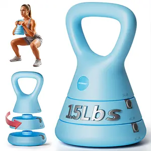 EAST MOUNT 15 LB Adjustable Kettlebell Set, 3-in-1 Weights with Wider Triangle Handle, Wrist-Friendly & Compact Design for Home Gym Fitness, Strength Training & Toning