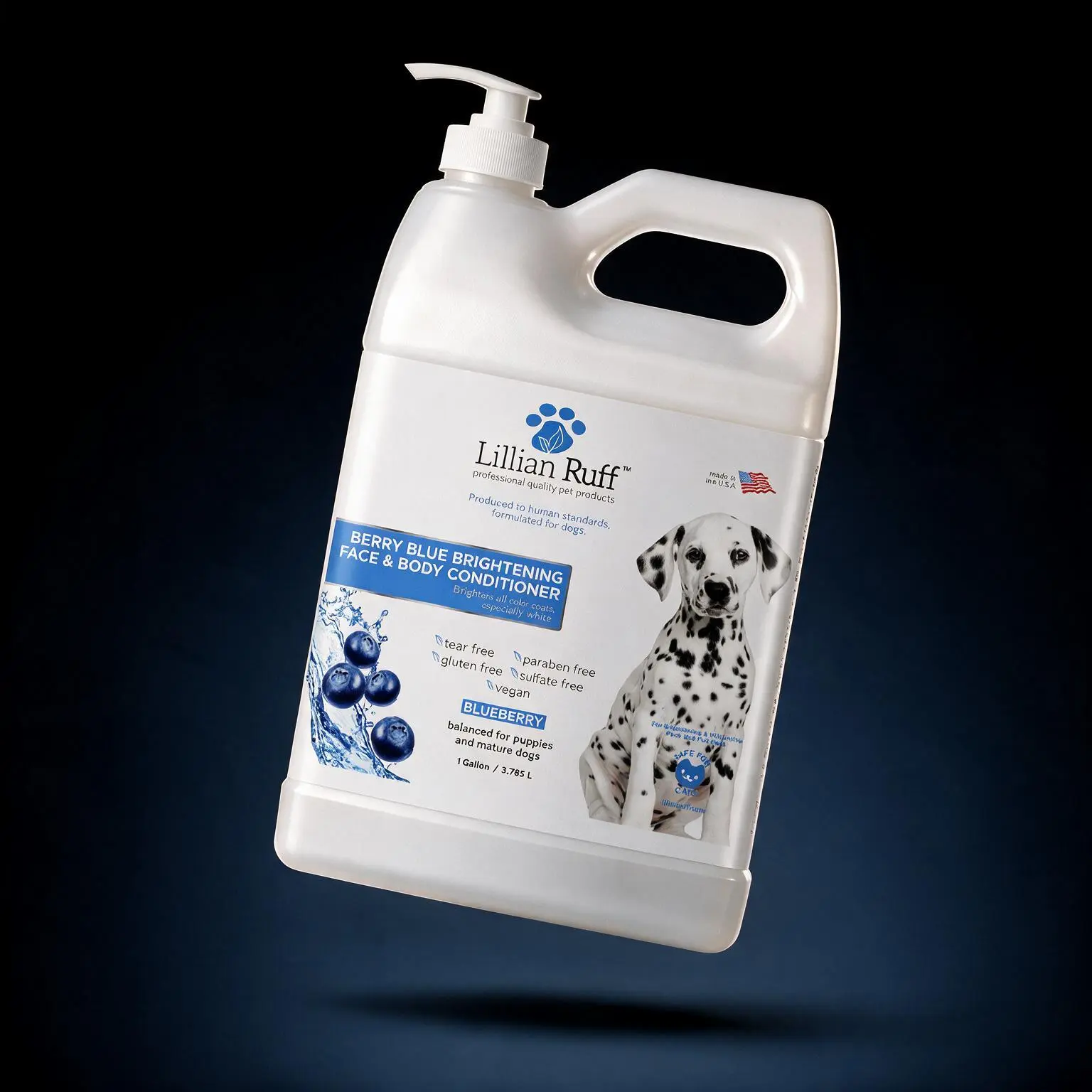 Berry Blue Brightening Face & Body Conditioner for Dogs – Blueberry, Made in USA (1 Gallon)​