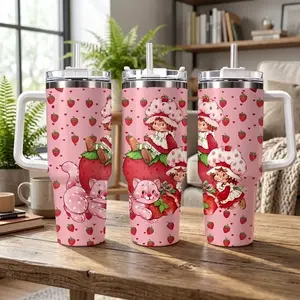 Strawberry Shortcake Tumbler, Strawberry Shortcake Tumbler, Coffee Tumbler, Insulated Cup