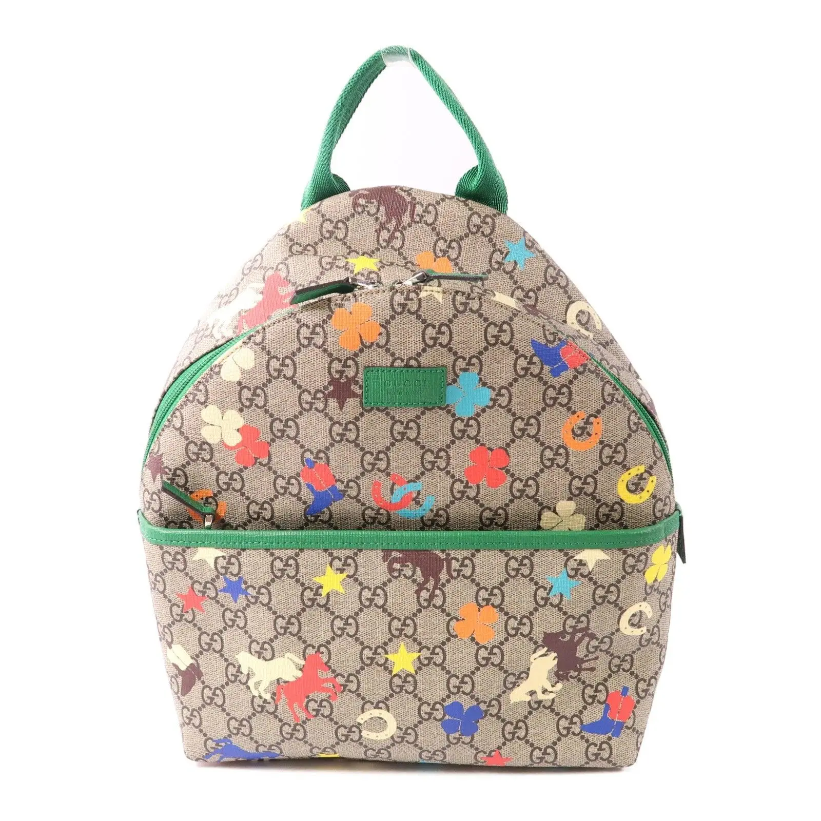 Pre-owned GUCCI  Coated Canvas  Backpacks Zip Backpack Printed GG Small Twins