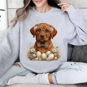 Custom Easter Dog Coquette Sweatshirt, Watercolor Easter Dog Bunny ears, Dog Mom Coquette Sweatshirt