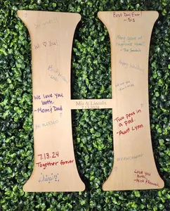 Customizable Natural Wooden Letter Guest Book