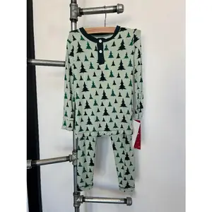 Kickee Pants Aloe Christmas Trees PJ Set