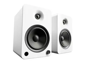 Kanto YU6 Powered Speakers with Bluetooth and Built-in Phono Preamp | 200W Peak Power | 1" Silk Dome Tweeter and 5.25" Kevlar Driver | Auto Standby and Startup | Remote Included | Pair | Matte White