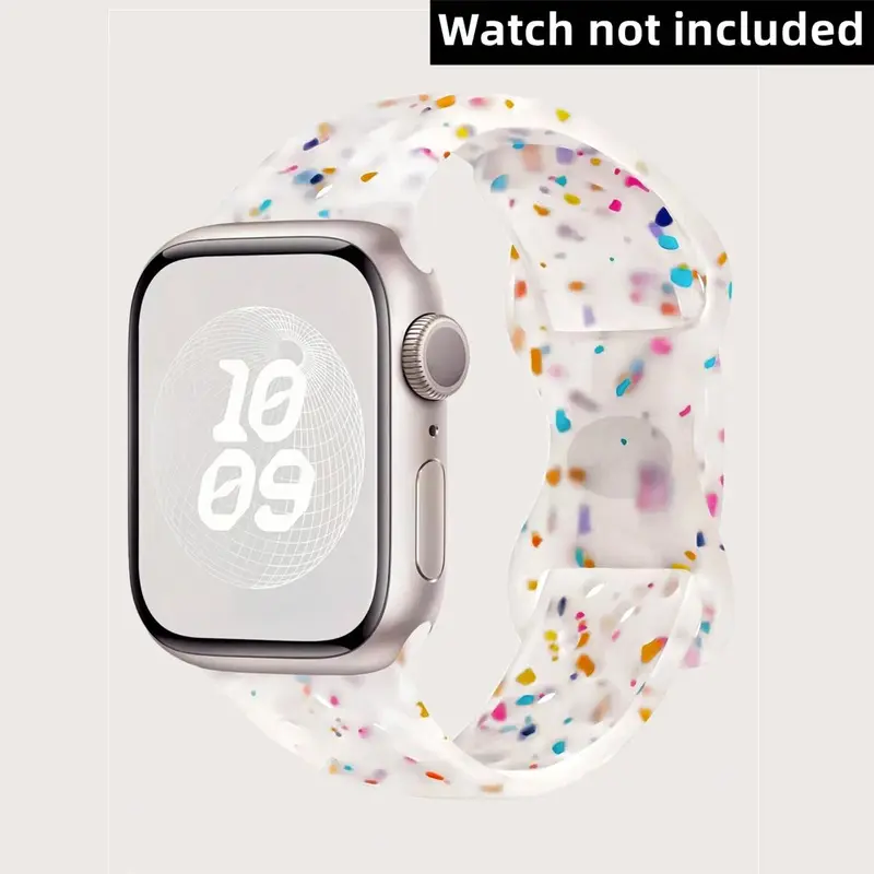 Colorful Silicone Watch Band (Band Only), Fashionable Replacement Watch Band for iWatch Ultra S10 9 8 7 6 5 4 3 2 1 SE SE2 Ultra2, Smart Watch Accessories