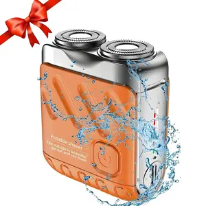 Portable Electric Shaver, Rechargeable Shaver Machine, 1 Box Double-Head Magnetic Shaver with Cleaning Brush, Charging Cable and Storage Bag, Travel Shaver for Outdoor Use