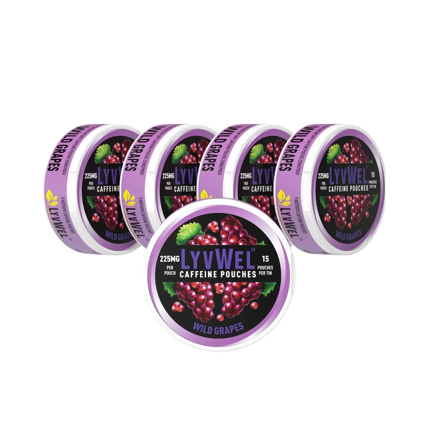 225 mg Grape Caffaine pouches 16 in one jar Beverage Energy Sport