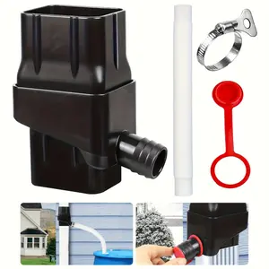 Rain Gutter Downspout Redirector with Flexible Expandable Hose, Multi-Use Roof Drainage Diverter Kit, Easy to Install, 14.1 to 50.2 Inch Extendable Design for Home Yard Outdoor Water Drainage and Erosion Control