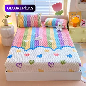 Thickened Cartoon Bedding Set, 1 Count Fitted Sheet & 2 Counts Pillowcase without Filler, Warm Touch Dustproof Soft and Comfortable Bedding, Soft Breathable Sheet, Suitable for Bedroom and Guest Rooms #GLOBAL PICKS