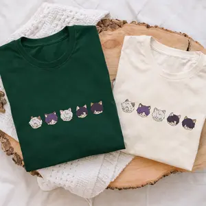 Love and Deepspace Chibi Character Embroidered Shirt, Sylus Xavier Zayne Caleb Rafayel LAD Embroidery Otome Game Gift For Fan